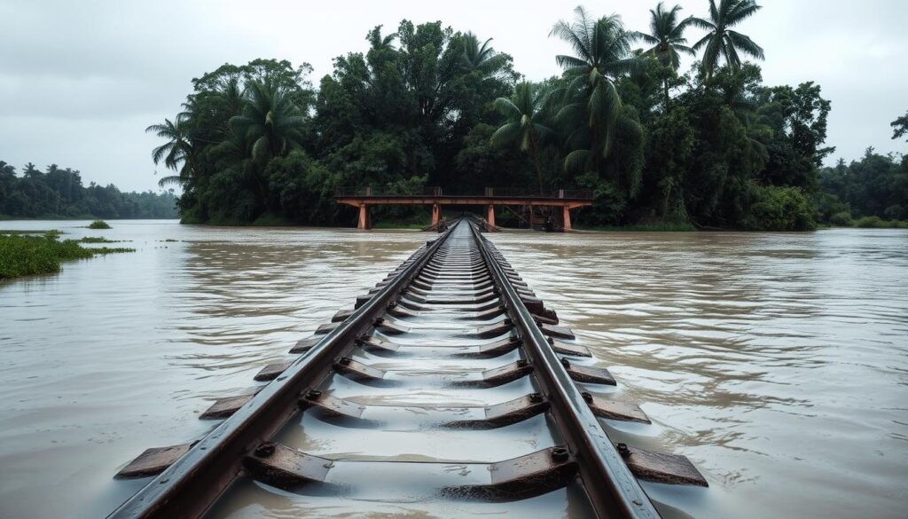 Penutupan Jalur Kereta akibat Banjir